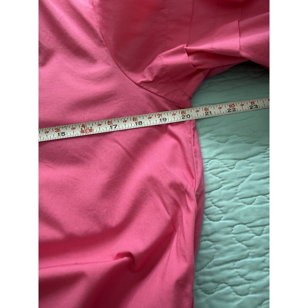MAUDE VIVANTE Pink Dress Puffed Sleeves Size L V-Neck Cotton Cotttagecore - Picture 4 of 9